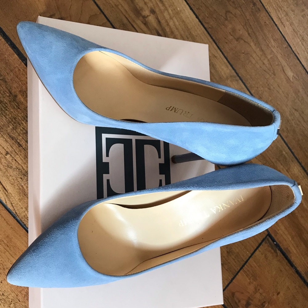 Ivanka Trump Kayden Sue Med Blue high heels